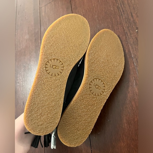 UGG | Black Nubuck Mesa Tassel Flats - Picture 4 of 5